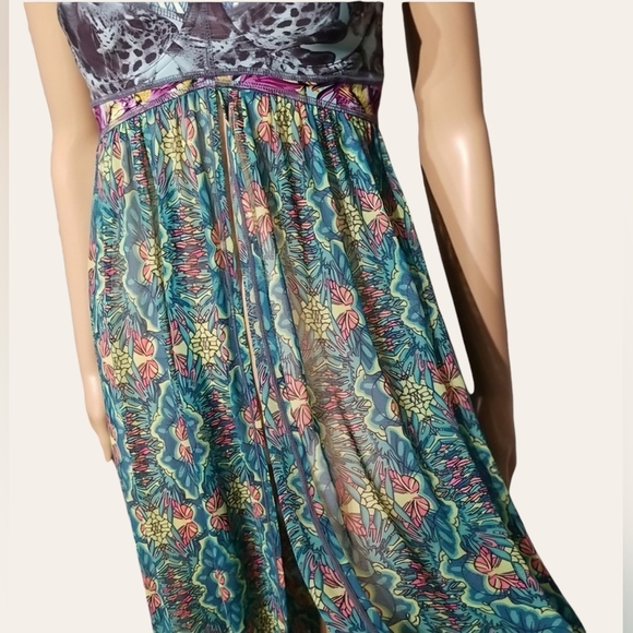 Maaji Beach Coverup Maxi Dress / Sz M / Animal-print bra top, multicolored skirt - Picture 5 of 15